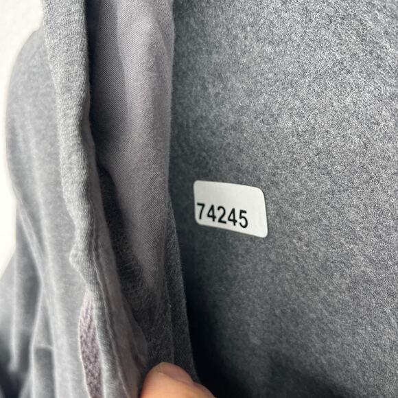 EILEEN FISHER Jacket M Stretch Organic Cotton Hoodie Full Zip Asymmetric Gray - Picture 15 of 15